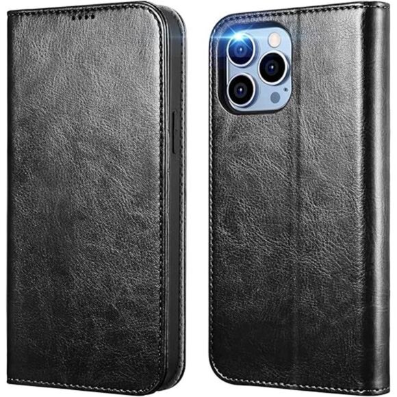 iPhone 14 Pro Max Case, Premium Handcrafted PU Leather Wallet Case, Wireless - Picture 14 of 14